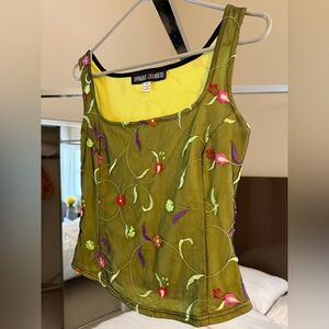 Olive Embroidered Camisole